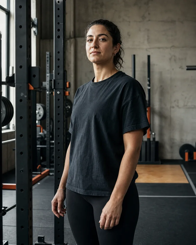Fictional coach Maya Khoury on the concept strength floor