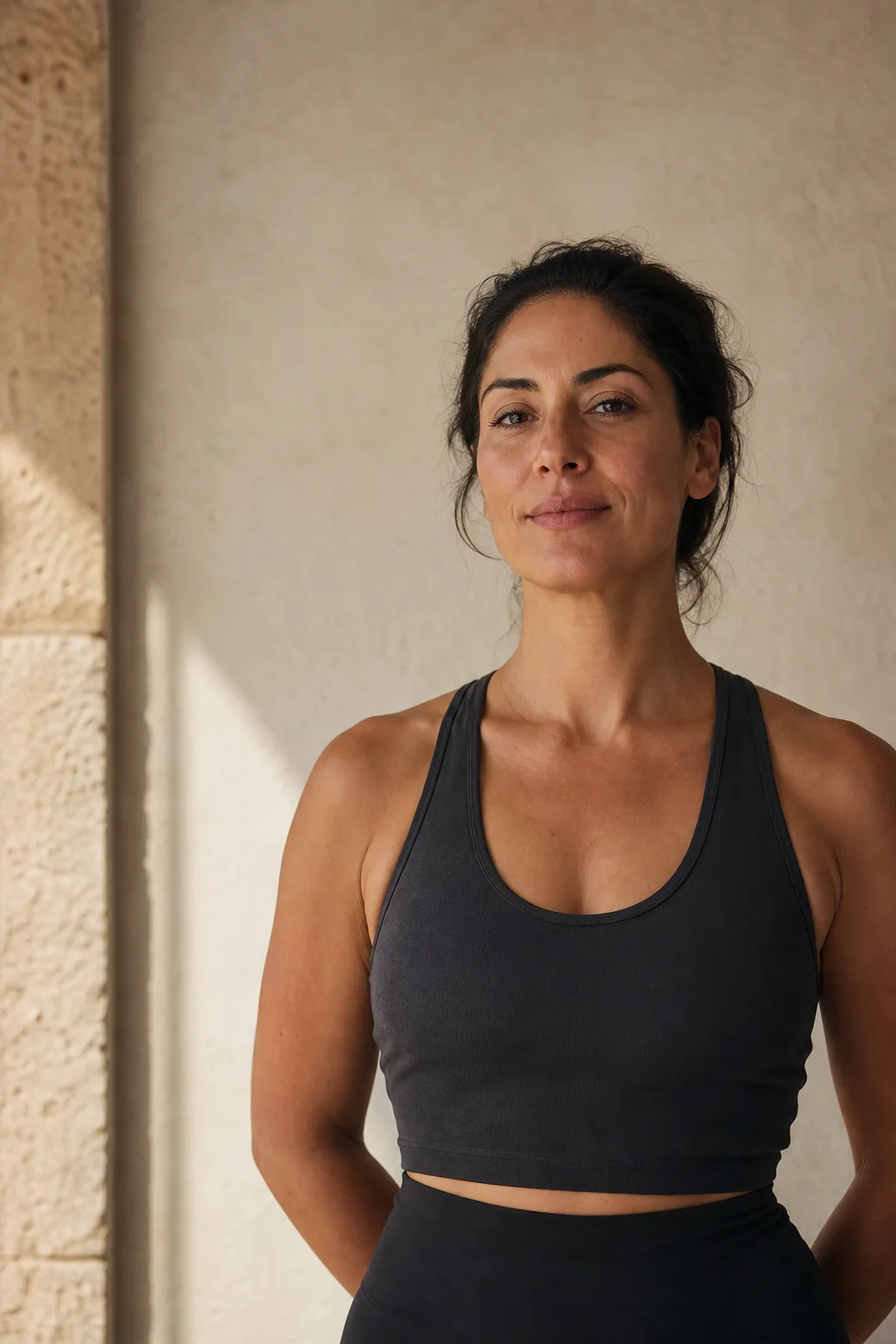 Fictional FORME instructor portrait in warm natural light