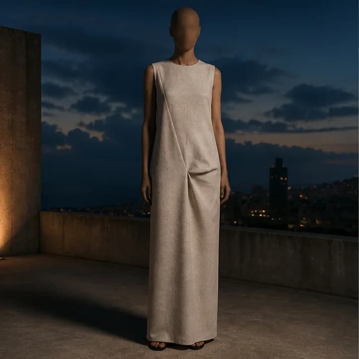 Fictional Limestone Dress campaign portrait
